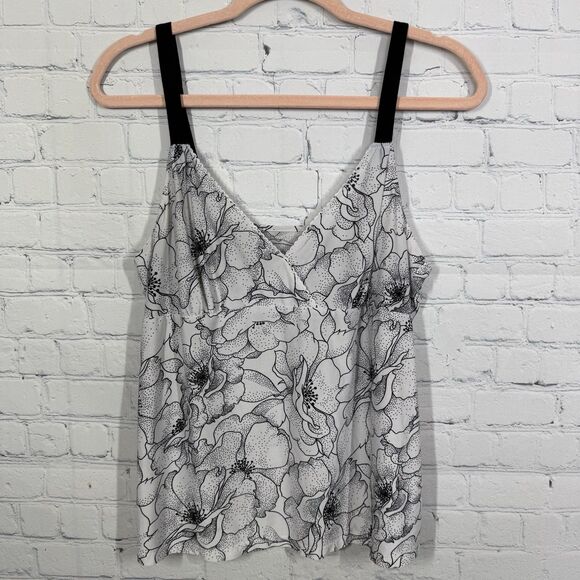 Y2K Camisole Stretch Cottage Fairy Size Large Sweatheart Babydoll Floral Top - Picture 1 of 6
